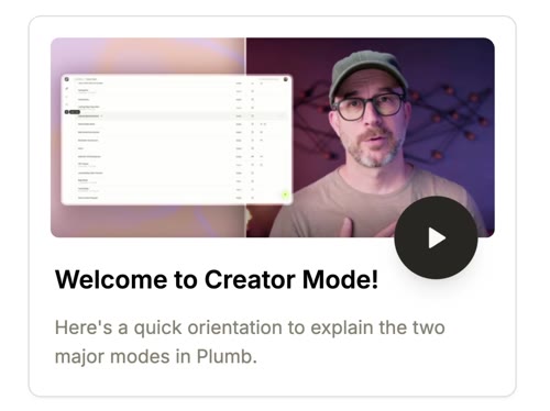 Plumb - A non-obtrusive, playful dismiss button for instructional cards. Hovering over the Play button doesn't reveal the dismiss button to maintain clear interaction boundaries. Visible by default on mobile.