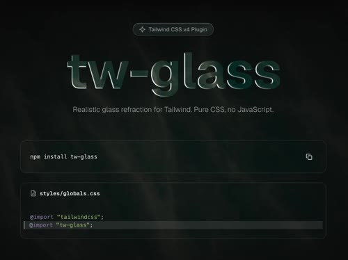 Side Quest - A Tailwind plugin for producing realistic glass effects on the web using only CSS and SVG. Inspired by the Liquid Glass design language on iOS.